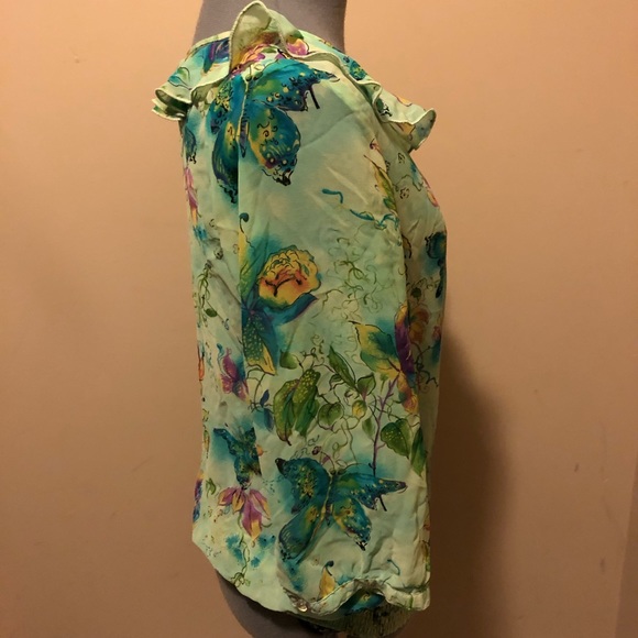 Northern Reflections 3/4 Sleeve Sheer Blouse S - Picture 4 of 10